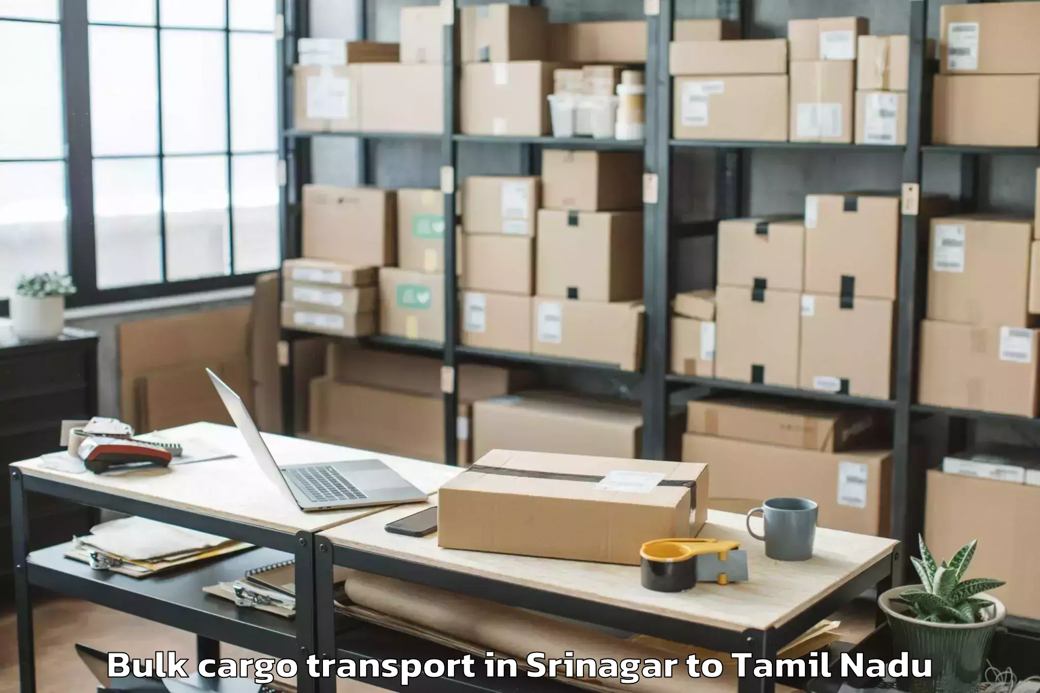 Trusted Srinagar to Anna University Chennai Bulk Cargo Transport